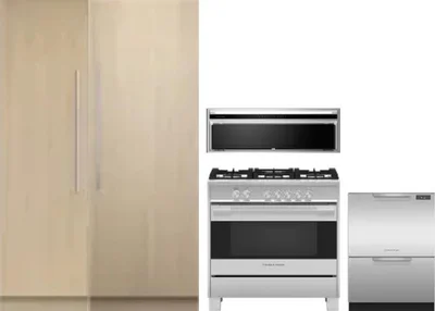 5 Piece Package Includes Refrigerator, Freezer, Range, Hood And Dishwasher